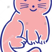 Cartoon Pussy Cat Pink Stock Vector Royalty Free 1104276458