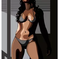 Cartoon sexy woman in lingerie and hat Royalty Free Vector