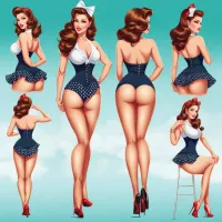 Draw a sexy cartoon pinup girl by Xisibou