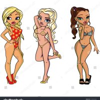Set Cartoon Sexy Girls Colorful Swimwearbeautiful Stock Vector Royalty Free 1150724342