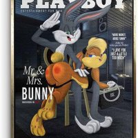 Canvas foto Playboy Bugs Bunny Lola Bunny Comic Cartoon sexy zwart maat 200 x 150 cm kleur goud : Amazon.nl: Wonen keuken