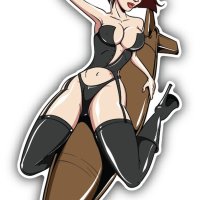 : Zirni Pin Up Girl Sexy Cartoon Sticker Decal Design 3 X 5 : Sports Outdoors