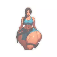 Popular Video Game Girl Sticker Explorer Adventurer Sexy Women Sticker