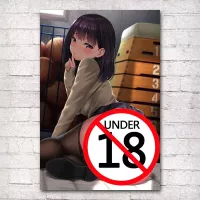 Anime Sexy School Uniform Girl Poster Uncensored Pussy Wall Art Print Canvas Painting Erotic Cartoon Picture Boys Bedroom Decor