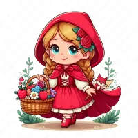 Little Red Riding Hood Clipart Little Red Riding Hood Png Fairytale Clipart Instant Download