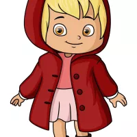 Cute little red riding hood cartoon Royalty Free Vector