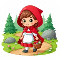 Little Red Riding Hood Clipart Little Red Riding Hood Png Tale Clipart Instant Download