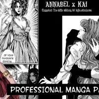 Professionele mangapagina anime strip inkt zwart-wit fantasie gothic romantiek horror NSWF storyboard