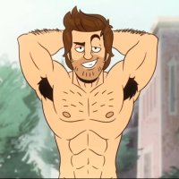 Naked man walking in the city