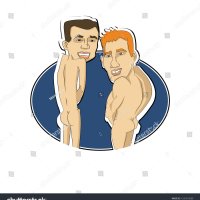 Two Funny Naked Cartoon Characters On: stockvector rechtenvrij 1245510589