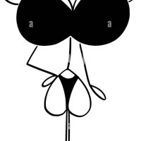 Vector cartoon stick figure drawing conceptual illustration of sexy woman after lipsbuttocks and breast augmentation concept of plastic surgery and beauty Stock Vector Image Art