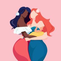 Two girls kissing. Valentines day. Lesbians LGBT. Cartoon flat characters illustration. 10449304 Vector Art at Vecteezy
