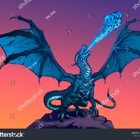 Dragon Fire Breathing Spreading Wings Comic: stockvector rechtenvrij 1376862209
