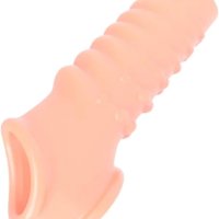 : Anillo de silicona para el pene de la manga de ampliacin esperma sexo retardo eyaculacin juguetes sexuales para hombres y adultos color : carne A : Salud y Hogar
