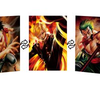 KARMA-X Grote 30 x 40 cm 0ne-Piece 3D-poster met drievoudige overgang anime manga-poster wandafbeelding hologram lenticulair wanddecoratie cadeau Luffy Zoro Sanji : Amazon.nl: Wonen keuken