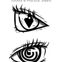 Female Anime Eye Drawing Design Printable PDF