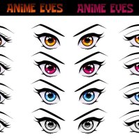 Set of 3 types of eyes in anime or manga style. The image is separated from the white background. 22101347 Vector Art at Vecteezy
