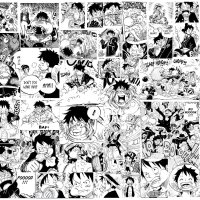 Gear 5 Luffy Unleashed: Ultra HD One Piece Manga Collage Wallpaper by Eiichiro Oda