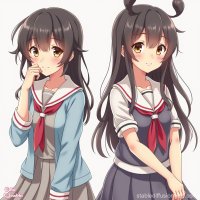 real life versions of the main characters from the manga anata ga amaku nedaru made by dhibi Prompts
