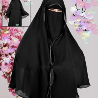 Saudi Style Muslim Women Niqab Burqa Veil Hijab Chiffon Black