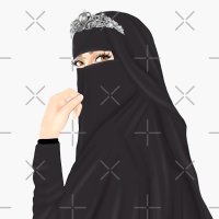 Niqab hijab princess drawing wearing crown Sticker