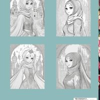 Beautiful Hijabi Coloring Book: Hijab Niqab Coloring Book For Girls: Cute And Adorable Hijab Princess Activity Book For Muslim Girls Kids Teens :...