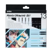 13 Pack Manga Drawing Set Blue
