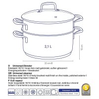 Stoompan met Inzet RVS 24 L