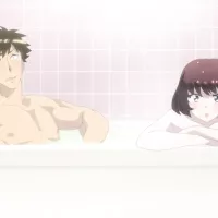 moans Echo in the Steamy Outdoor Bath Unexpected Threesome Hentai Sex Eng Sub