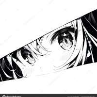 Manga Ogen Kijken Naar Een Papieren Scheur Zwart Wit Kleur stockvector door ellysonn 663667050