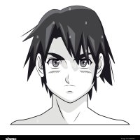 face boy anime manga comic cartoon Stock Vector Image Art