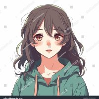 Young Girl Anime Style Character Vector: stockvector rechtenvrij 2295983561