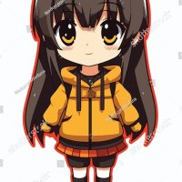 Hot Anime Girl Character Vector Illustration: stockvector rechtenvrij 2320167859