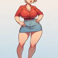 Female milf Better quality lips Looking Blonde short hair