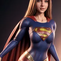 Supergirl3D Comics Front view Disney-Pixar Style Cinematic 3D