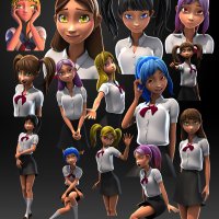 Manga Girl 3D Model 79