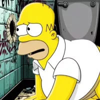 Married Housewife gets Fucked in a Public Dirty Restroom Cartoon Simpsons Parody