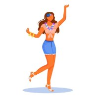 dansend meisje egale kleur vector gezichtsloos karakter. wijfje in bloemenlichaamsversiering. traditioneel feest. staande latino vrouw geïsoleerde cartoon illustratie voor web grafisch ontwerp en animatie 2823528 Vectorkunst bij Vecteezy