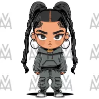 Hispanic Street Girl Svg Scalable Vector Illustration Cute Girl Cartoon Style Dtg