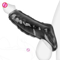 : Extensor de polla de manga para el pene juguetes sexuales para adultos manga de silicona para pene ampliacin anillo de pene reutilizable funda de pene realista ampliadora de manga para hombres :