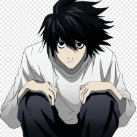 Male cartoon character Light Yagami Ryuk Misa Amane Death Note L black Hair manga png