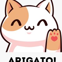Arigato kawaii anime cat manga Sticker