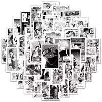 Nieuwe 50 Stuks Zwart En Wit Japanse Comic Manga Poster Stickers Voor Muur Telefoon Decor Waterdichte Anime Sticker