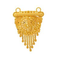 Dokiya 22 Kt Gold Mangalsutra 80 Golden And Black 22 Carat Gold Multilayer Mangalsutra At