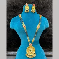Dhiraj Sales Gold Plated Pota Stone And Beads Mangalsutra