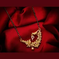 Buy Online Stone Work Gold Mangalsutra : 143027 -