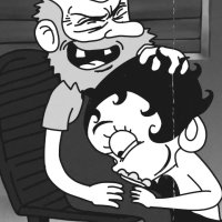 Betty Boop deepthroat oude man