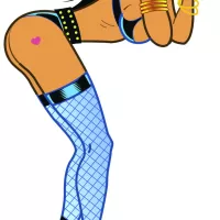 Pinup Girl in Leather Sticker Decal Cartoon Character Sexy Laptop Automotive Art Decal Girl Car Truck Sticker