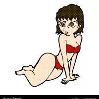 Comic cartoon sexy woman in underwear