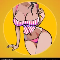 Cartoon sexy woman with lush forms without a face